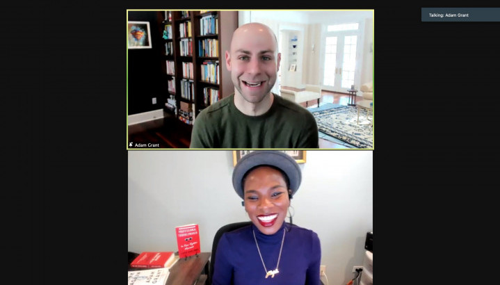 sceenshot of Defining Innovation interview with Adam Grant